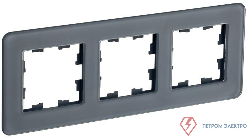 Рамка 3-м BRITE РУ-3-2-Бр стекло графит RE IEK BR-M32-G-41-K53