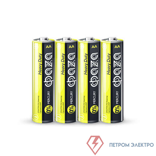 Элемент питания солевой AA/R6 1.5В Heavy Duty Shrink-4 (уп.4шт) ФАZА 5002296