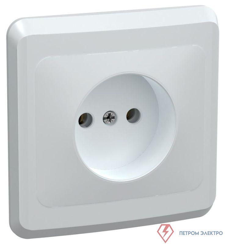 Розетка 1-м СП Вега РС10-2-ВБ 10А IP20 без заземл. без защ. шторок бел. GENERICA ERV10-K01-10-DM