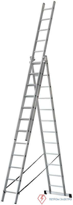Лестница трехсекционная 3х12 H=343/594/841см 17.83кг усиленная алюм. FIT 65438