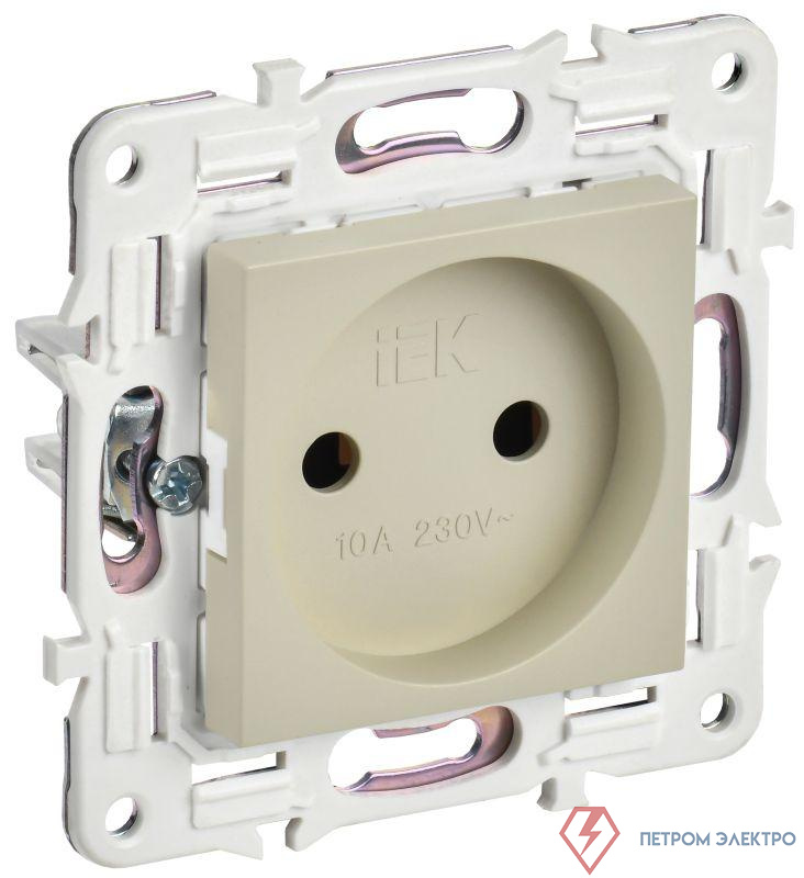Розетка SKANDY 10А без заземл. без защ. шторок SK-R02B беж. IEK SK-R10-10-K10