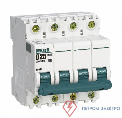 Выключатель автоматический модульный 4п D 25А 4.5кА ВА-101 SchE 11140DEK
