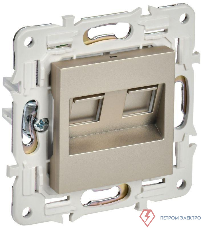 Розетка компьютерная двойная RJ45 кат.6 SKANDY SK-K04Sh шампань IEK SK-K20-2-K37