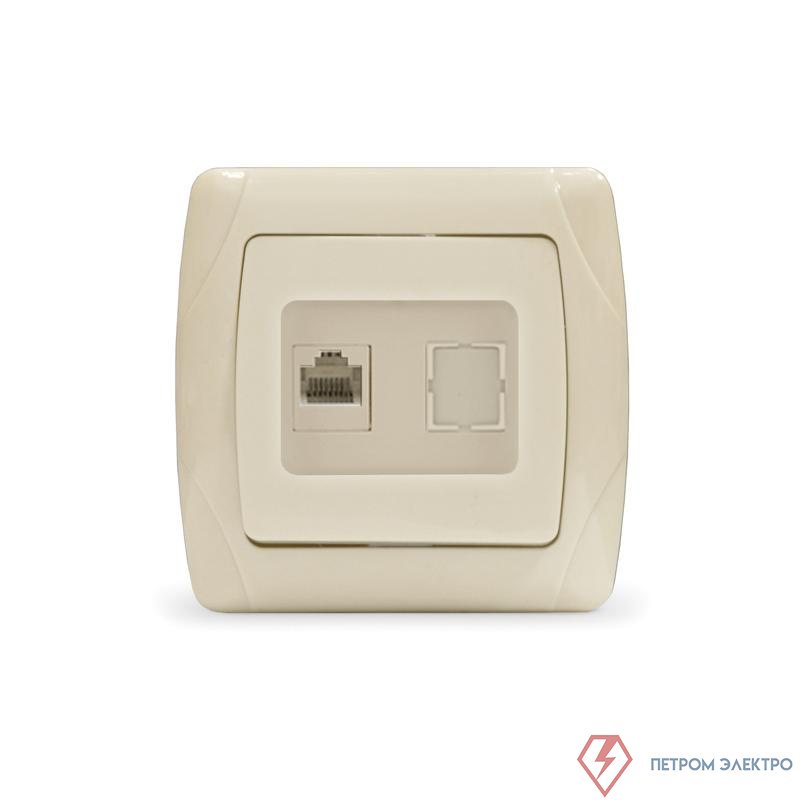 Розетка компьютерная 1-м СП Маргарита RJ45 сл.кость (ivory) UNIVersal М0035-I