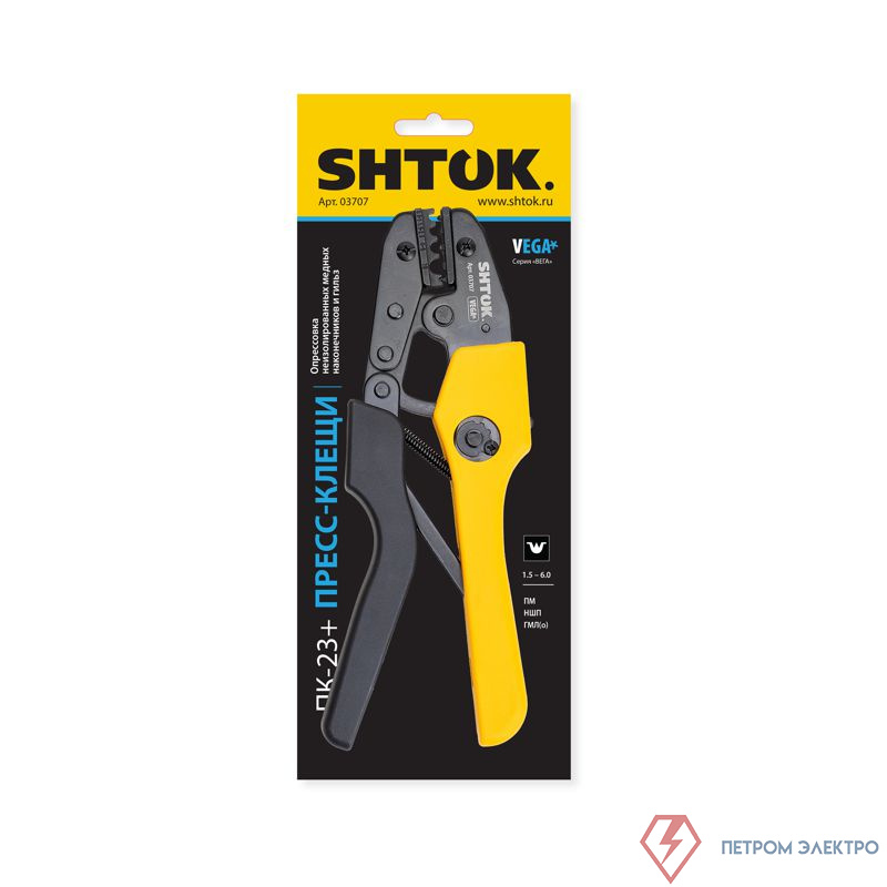 Пресс-клещи ПК-23+ матрица профиль клиновидный 0.5-10.0кв.мм (03707) SHTOK 376214