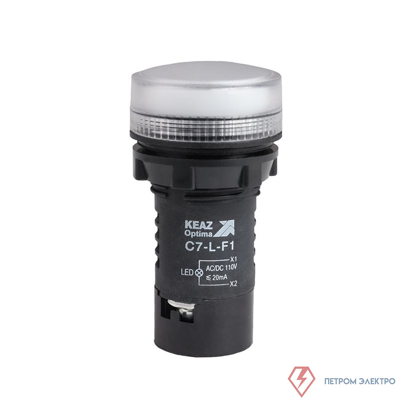 Лампа светодиодная OptiSignal Compact D22 С7-L-F1 бел. 110В AC/DC XB7EV01GP КЭАЗ 362153