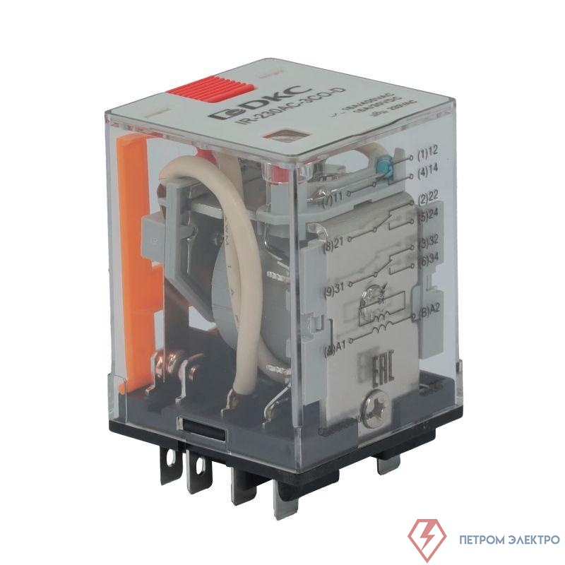 Реле одиночное 230В AC до 16А 3 прекидн. контакта DKC IR-230AC-3CO-D