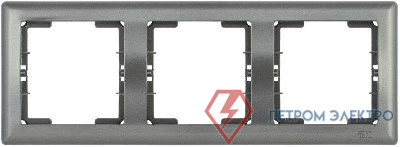 Рамка 3-м BOLERO РГ-3-БА горизонт. антрацит IEK EMB30-K95