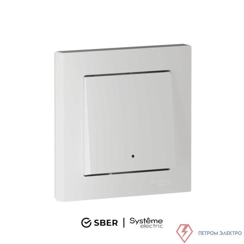 Выключатель 1-кл. AtlasDesign Smart 10А (сх. 1) L+N с подсветкой Zigbee механизм бел. SE ATN000113Z