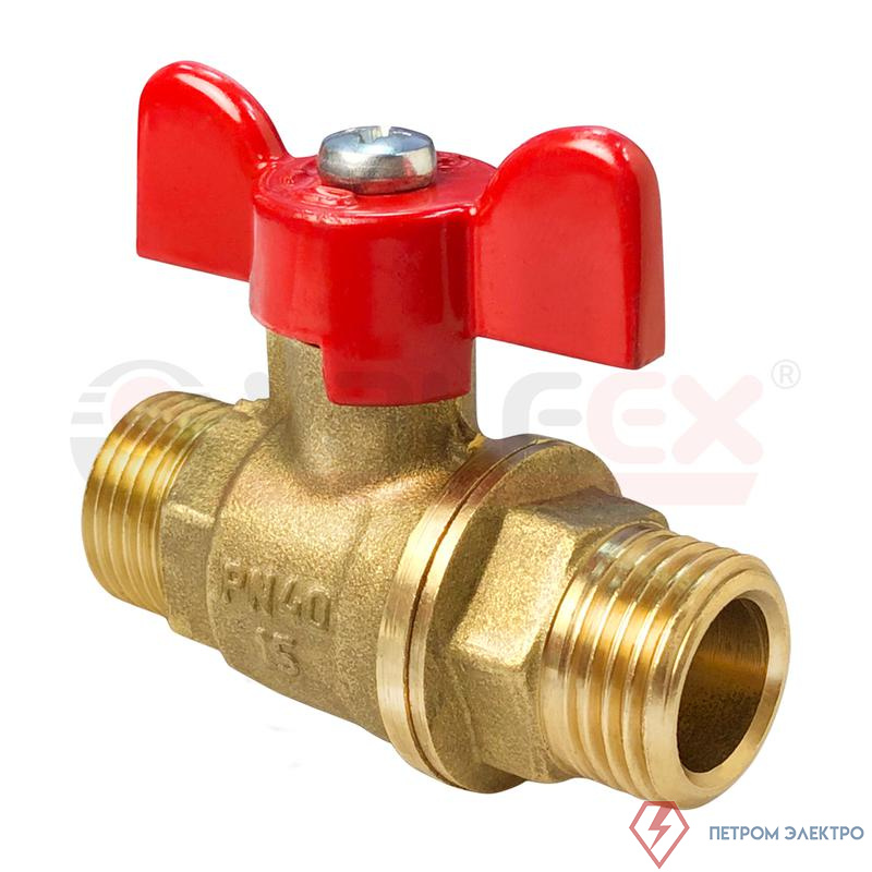 Кран шаровой латунный НР/НР ручка-бабочка. 3/4дюйм (72/18) VALFEX VF.219.LB1.034