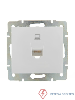 Розетка компьютерная СП Rain RJ45 16А IP20 механизм бел. LEZARD 703-0288-139