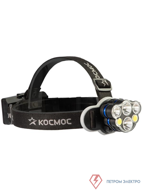 Фонарь налобный 2х4Вт T6 2х2Вт XPE 2x2Вт COB /Li-ion 2х1200мА.ч ABS пластик КОСМОС KOC852Lit