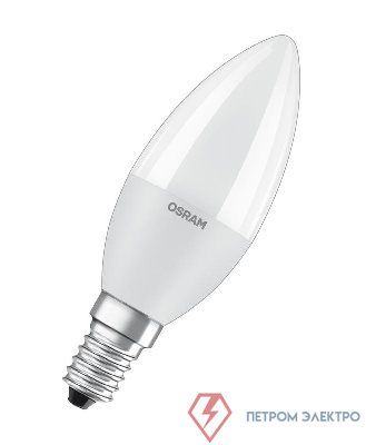 Лампа светодиодная LED STAR CLASSIC B 40 5W/827 5Вт свеча 2700К тепл. бел. E14 470лм 220-240В прозр. пласт. OSRAM 4058075318120