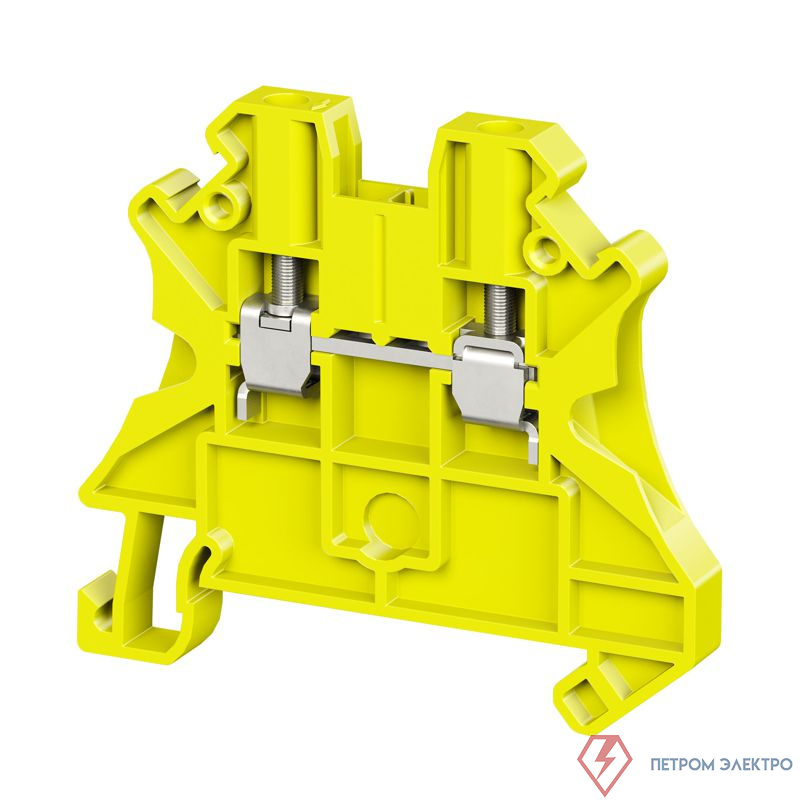 Клемма проходная винтовой зажим 2 точки подключения 2.5кв.мм желт. DKC TUR-2.5R-YE
