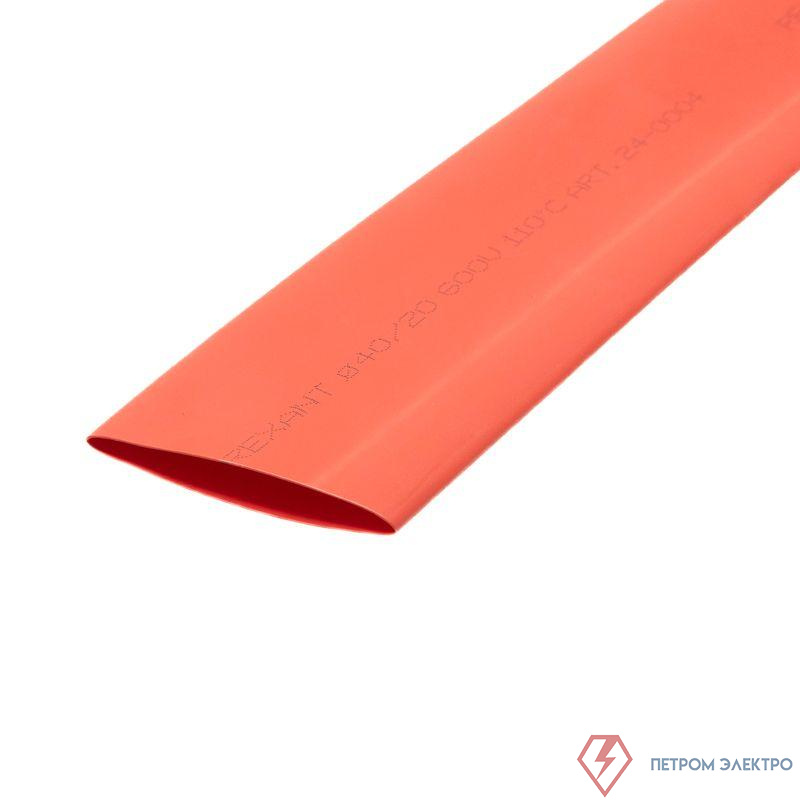Трубка термоусадочная ТУТ нг 40.0/20.0 красн. 1м Rexant 24-0004