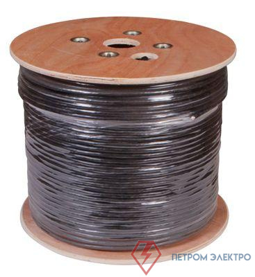 Кабель витая пара U/UTP CAT 5е PE 10PR 24AWG OUTDOOR SOLID черн. (уп.305м) Rexant 01-1121-R