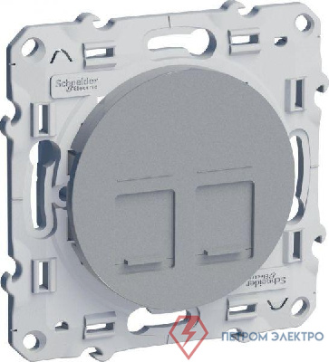 Механизм розетки компьютерной 2-м СП Odace RJ45 кат.5E неэкранир. алюм. SchE S53R481