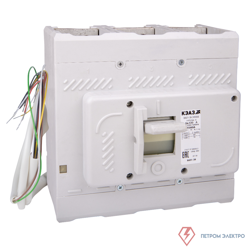Выключатель автоматический 3п 630А 5000Im 40кА ВА51-39-344716 УХЛ3 690В AC НР=230В AC/220В DC КЭАЗ 221002