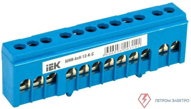 Шина нулевая в корп. изол. на DIN-рейку ШНИ-6х9-12-К-С IEK YNN10-69-12KD-K07
