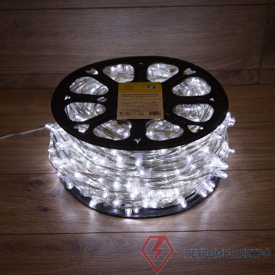 Гирлянда светодиодная &quot;LED ClipLight&quot; шаг 15см 665LED бел. 80Вт 12В IP65 эффект мерцания flashing бел.; провод прозр. ПВХ (уп.100м) Neon-Night 325-165