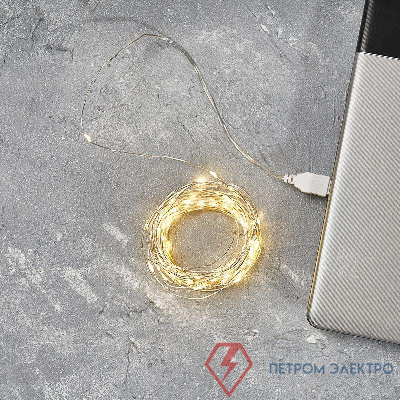 Гирлянда светодиодная "Роса" 10м 100LED тепл. бел. 1Вт IP20 USB Neon-Night 315-976