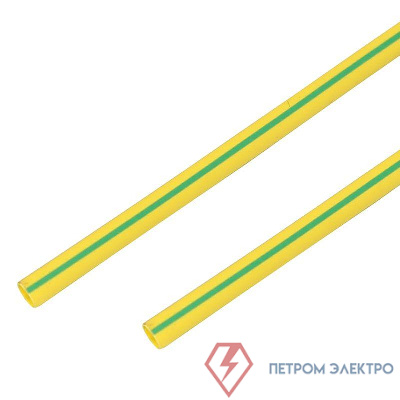 Трубка термоусадочная 6.0/3.0 мм желт./зел. 1м (уп.50шт) PROCONNECT 55-0607