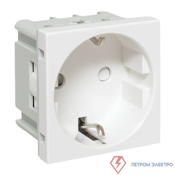 Розетка 1-м 2мод. C-Line РКС-20-30-П 45х45 с заземл. бел. EKF E2MR16-028-10