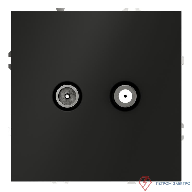 Розетка телевизионная оконечная TV + SAT 2-м СП S70 механизм черн. матов. Voltum VLS060408