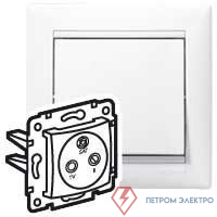 Розетка телевизионная оконечная TV/FM/SAT 3вых. СП Valena 10дБ механизм бел. (DIY-упак.) IEK 694277