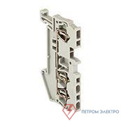 Колодка клеммная ST-1.5 17.5А 3 вывода пружинная сер. EKF plc-jxb-st-1.5-3
