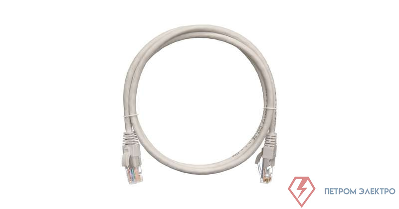 Патч-корд кат.5E (класс D) U/UTP 4 пары 24 AWG (7х0.205мм) 100МГц 2хRJ45 (8P8C) BC чистая медь LSZH нг(А)-HFLTx 1.5м сер. NIKOMAX NMC-PC4UD55B-015-C-GY