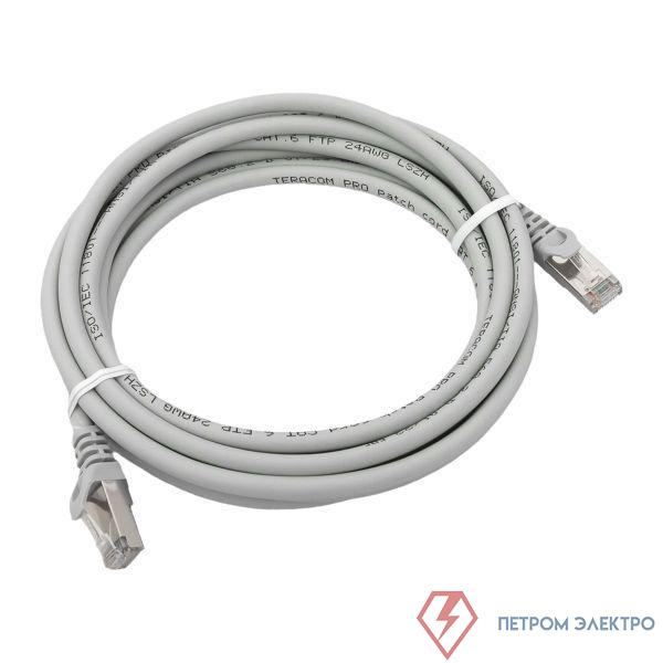 Патч-корд кат.6 экранированный FTP оболочка LSZH сер. (3.0м) TERACOM PRO EKF TRP-6FTP-LSH-3M-GY