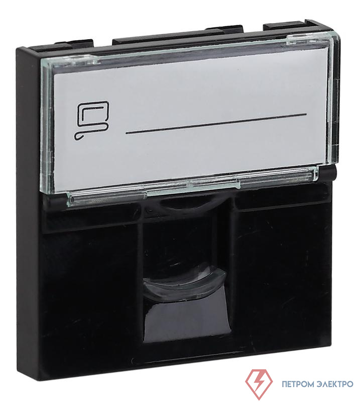 Розетка модульная компьютерная RJ-45 45х45мм черн. Ruvinil АДЛ 13-908-Ч