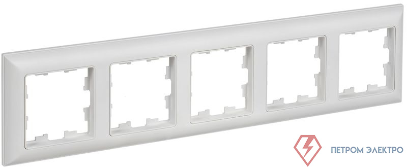 Рамка 5-м BRITE РУ-5-БрАБ арктич. бел./бел. IEK BR-M52-12-K91
