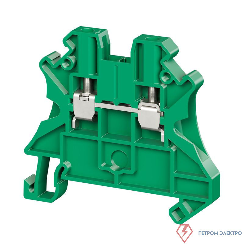 Клемма проходная винтовой зажим 2 точки подключения 2.5кв.мм зел. DKC TUR-2.5R-GN