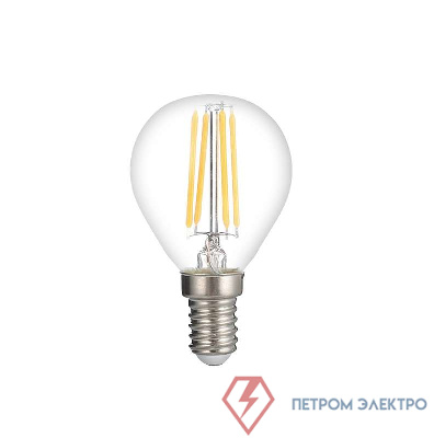Лампа светодиодная филаментная PLED OMNI 6Вт G45 4000К нейтр. бел. E14 230В/50Гц CL JazzWay 5021037 0