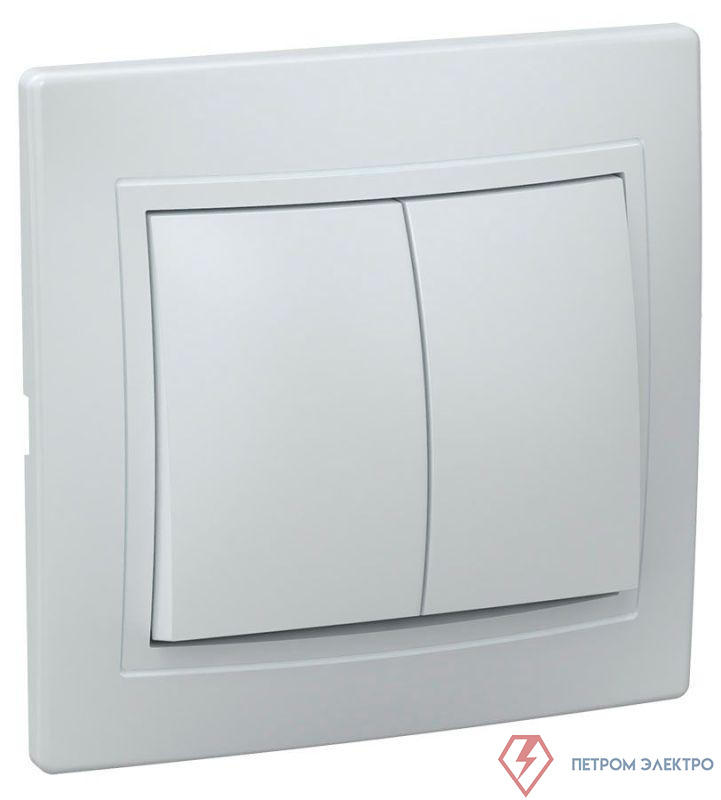 Выключатель 2-кл. СП Кварта 10А IP20 ВС10-2-0-КБ бел. GENERICA EVK20-K01-10-DM