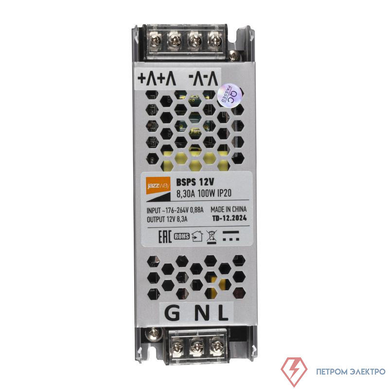 Блок питания для светодиод. ленты BSPS 100Вт 8.3А 12В IP20 метал. JazzWay 5024342