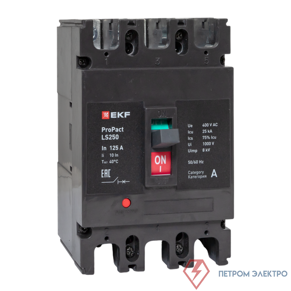 Выключатель автоматический 3п 125А 25кА LS250 ProPact EKF mccb-250-25-3-125-ls