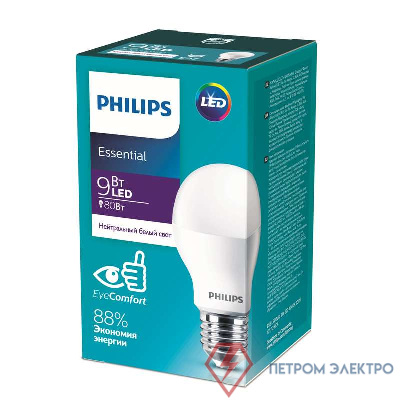 Лампа светодиодная ESS LEDBulb 9Вт E27 4000К 230В 1CT/12 RCA Philips 929001962887 / 871869961618200 0