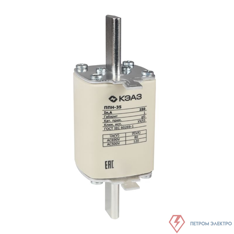 Вставка плавкая ППН 35 20А X3 габарит 1 УХЛ3 КЭАЗ 111376