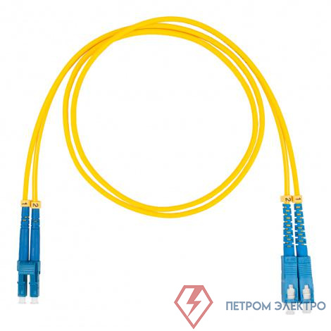 Шнур оптический коммутационный (патч-корд)LC-SC дуплекс (duplex) OS2 нг(А)-HF 1.0 м желт. Datarex DR-220141