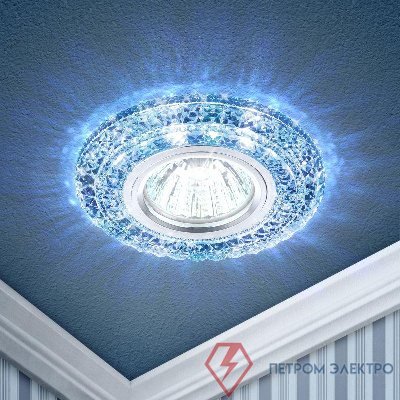 Светильник светодиодный DK LD3 SL/WH+BL декор со светодиодной подсветкой (белый+голубой) прозр. ЭРА Б0019203