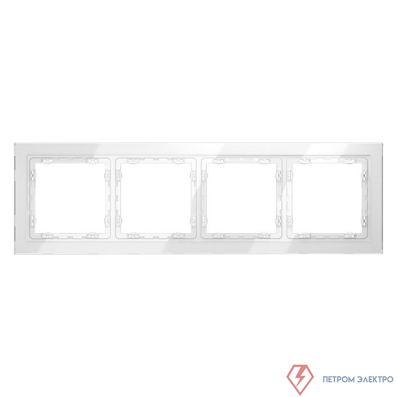 Рамка 4-м S70 стеклян. бел. Voltum VLS110401