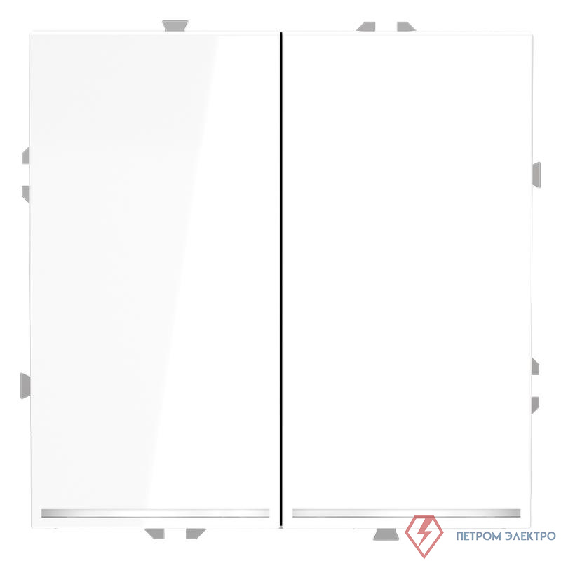 Переключатель проходной 2-кл. СП S70 10А с подсветкой механизм бел. глянцевый Voltum VLS020401