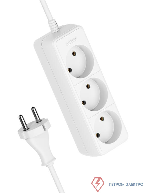 Удлинитель 3х3м без заземл. 16А IP20 ПВС 2х1.5 КОСМОС YKsm3m-3g(K)