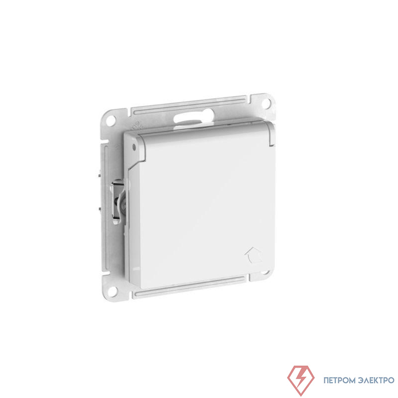 Розетка AtlasDesign 16А IP20 с заземл. защ. шторки с крышкой быстрозажим. клем. механизм бел. SE ATN000146S