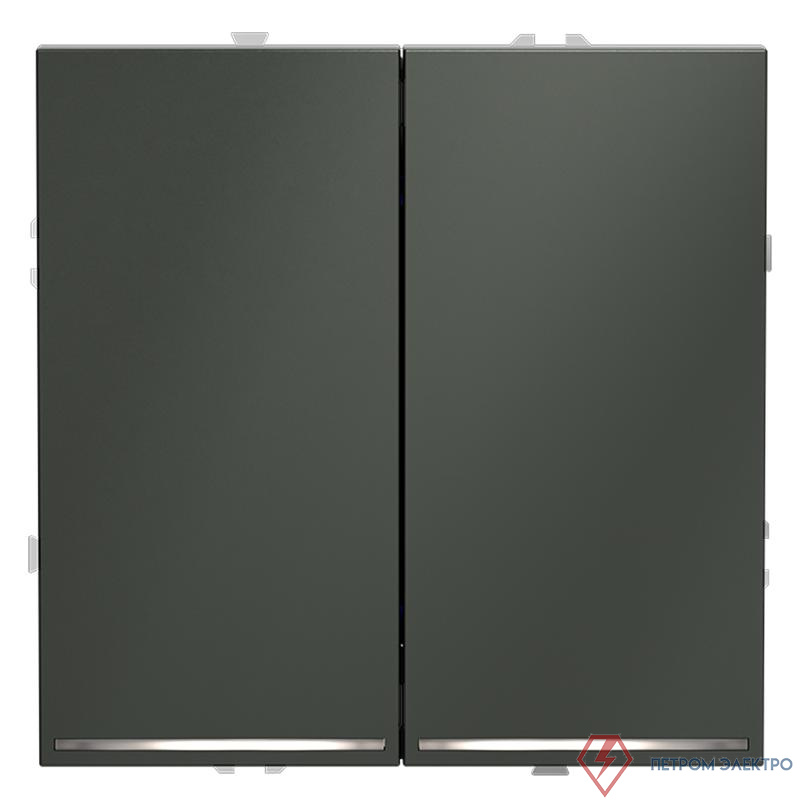 Выключатель 2-кл. СП S70 10А с подсветкой механизм титан Voltum VLS020206