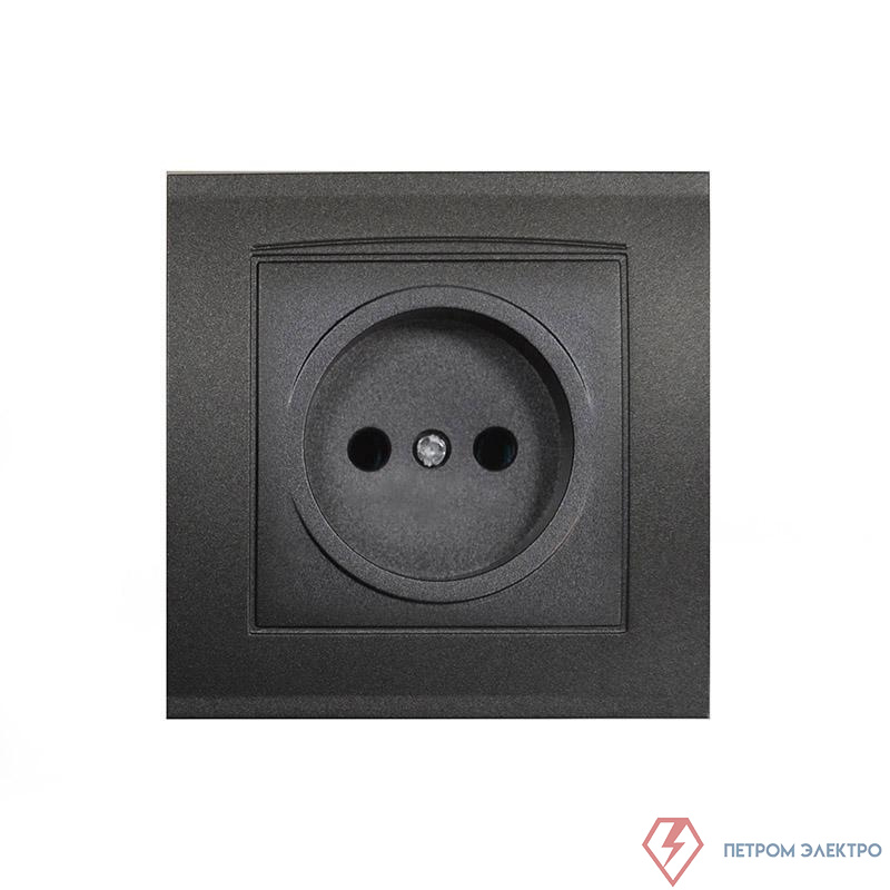 Розетка 1-м СП Бриллиант 16А IP20 без заземл. в сборе графит Universal 7947588-Gr