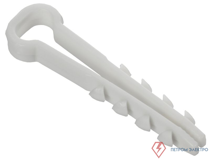 Дюбель-хомут 8х5мм для плоского кабеля нейлон бел. (уп.100шт) GENERICA UDH14-08-05-100-K01-G